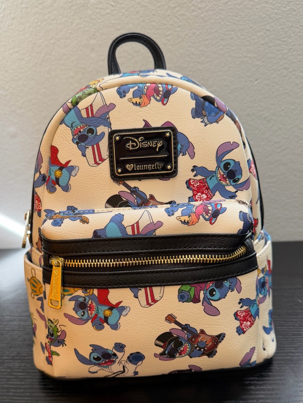 Loungefly Disney Stitch Mini Backpack - Cream Multi Print